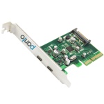 PCIE x4 to 2ports 10Gbps USB3.1 Type C expansion card with low profile bracket