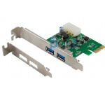 PCIE x1 to 2ports USB3.0 expansion card with low profile bracket