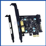 pci express to usb3.0 card 2 port USB3.0 Gold connector +19pin usb3.0 header with SATA 15pin power 5Gbps converter
