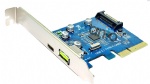 PCIE x4 to 1port 10Gbps USB3.1 Type C + 2.4A USB charger expansion card