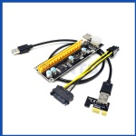 2017 Newest black PCI-E PCIe 1x to 16x Mining Riser Card with 60cm black USB3.0 Cable for Biostar TB250-BTC