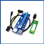Latest M.2 NGFF Key M  to PCIE 16X USB 3.0 Riser with 6pin power cable converter card for Bitcoin