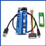 M.2 to PCIE x16 molex power with USB3.0 rised card