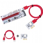 2018 cheapest stock high quality PCI-E 1X TO 16X Graphics Extension Bitcoin Powered Riser Adapter Card 60cm USB 3.0 Cable