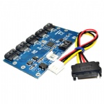 SATA 1 to 5 Ports Multiplier Extender Adapter Riser Card SATA Hub 3Gbps SATAII for IFPS