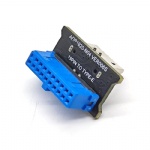 Panto USB3.0 19pin to 90 degree USB3.1 Type-E 20Pin Female Header Active Converter Extension Adapter
