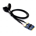 M.2 NGFF KEY A-E to dual USB2.0 converter card
