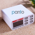LCD Multi-function 6 Port USB AC to DC power charge adapter