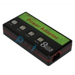 Multi-function 8 Port USB AC to DC power charge adapter