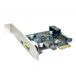 PCIE x1 to USB Type C +2.4A fast charger + 19pin USB3.0 header expansion card