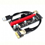 Latest 3 in 1 4pin molex pci-e riser card 6pin riser sata 60cm pci-e 1x to 16x pci express riser card for bitcoin miner mining