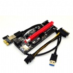 2018 latest Ver 009S Latest PCI-E 1X TO 16X Graphics Extension Ethereum ETH Mining Powered Riser Adapter Card 60cm USB 3.0 Cable