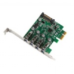 PCI-E to 4-Port USB3.0 Hub Card Expansion Adapter for Desktop with SATA 15pin power 5Gbps adapter card low bracket profile