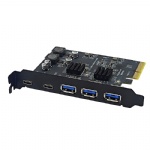 PCIE X4 to 2port  USB3.2 Gen 2 type c +3 port USB A 10Gb expansion add on card