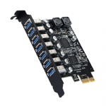 PCIE x1 to 7ports USB3.2 Gen 1 5GB expansion add on card