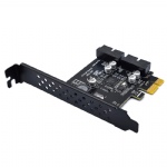 PCIE X1 to dual USB3.2 Gen 1 19pin USB header 5Gb  expansion add on card
