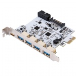 PCIE X1 to 4port USB3.2 Gen 1 A+C with 19pin usb header expansioin add on card